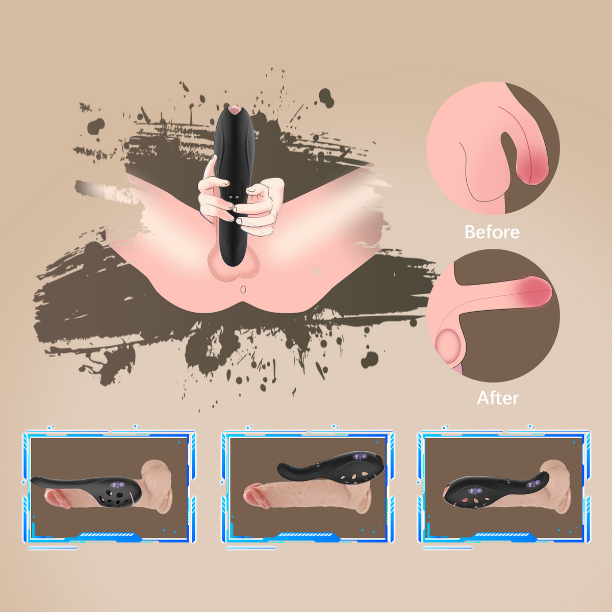 2-in-1 Penis Enlargement Vibrator – Premium Sleeve & Tool