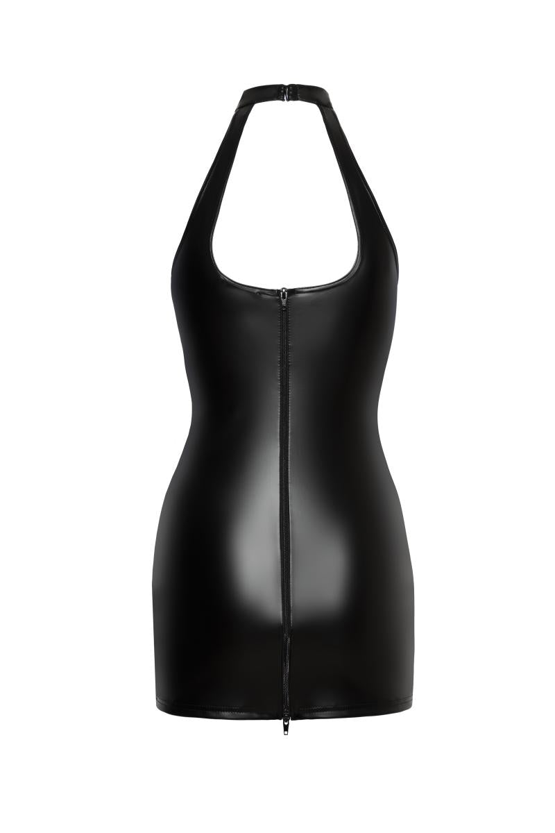 FAMADA NOIR | F291 Wet-Look Lace Mini Dress