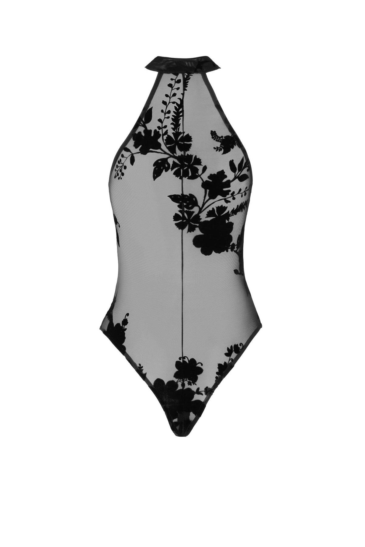 FAMADA NOIR | Wildflower Lace Halter Bodysuit
