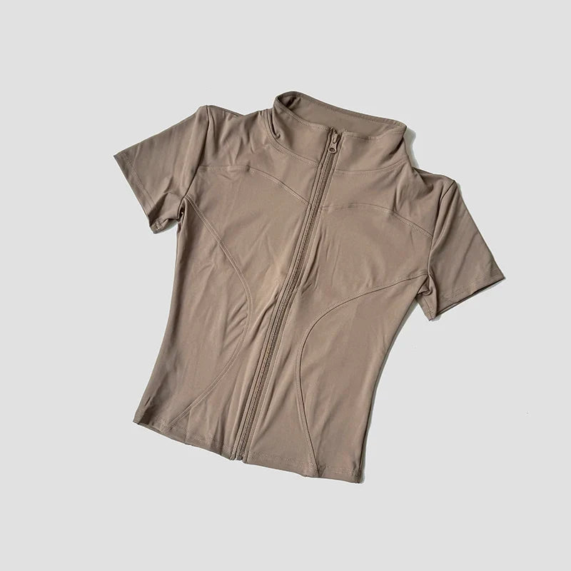 Famada Sculpt Zip-Front Yoga Top