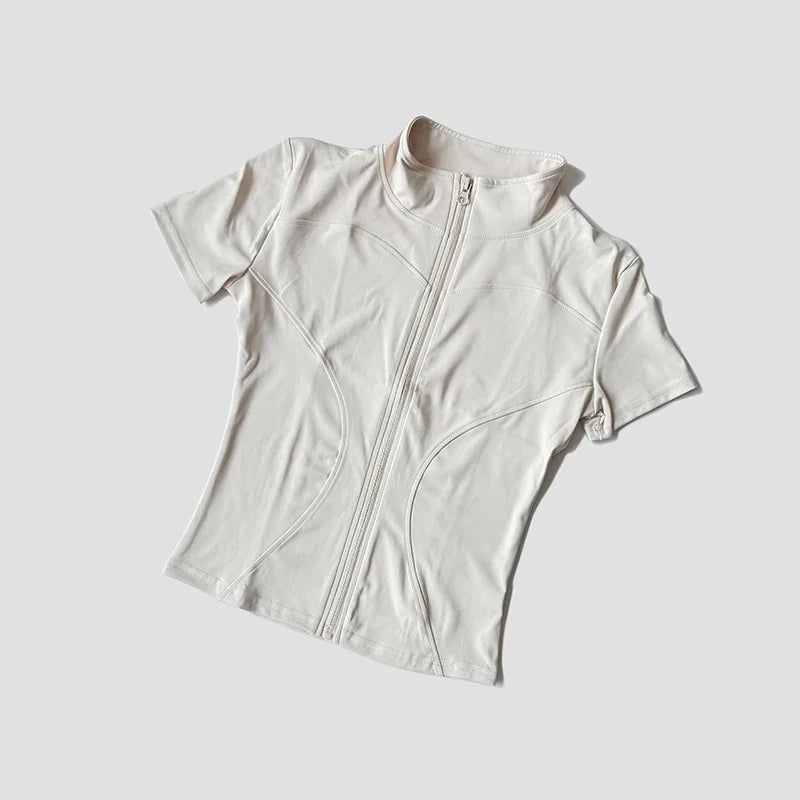 Famada Sculpt Zip-Front Yoga Top