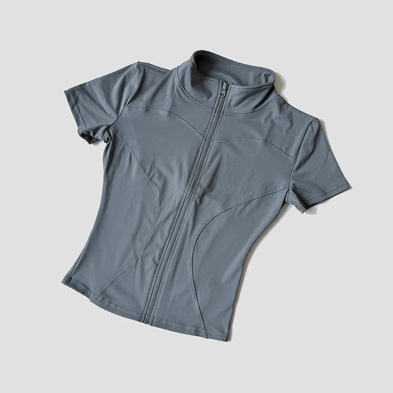 Famada Sculpt Zip-Front Yoga Top