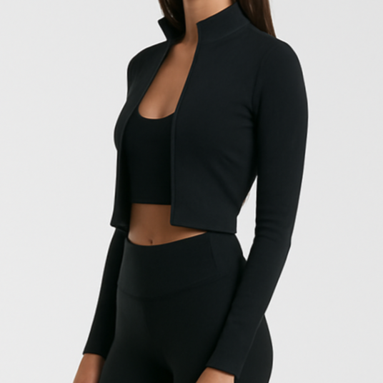 Famada Women's Cropped Zip Jacket